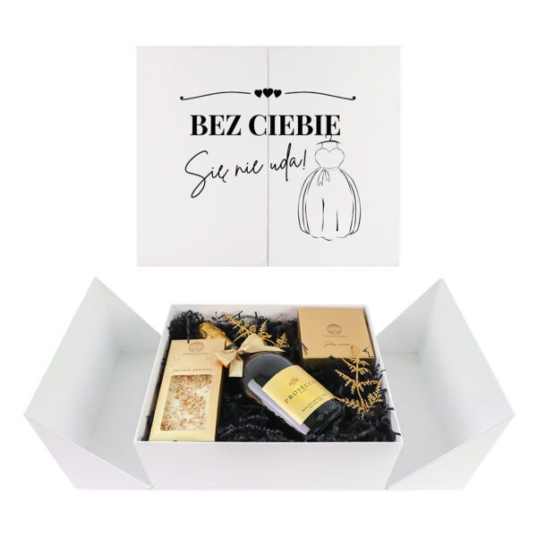 Personalizowany Wedding Box z Prośbą o Świadkowanie dla Niej z Prosecco Soffio