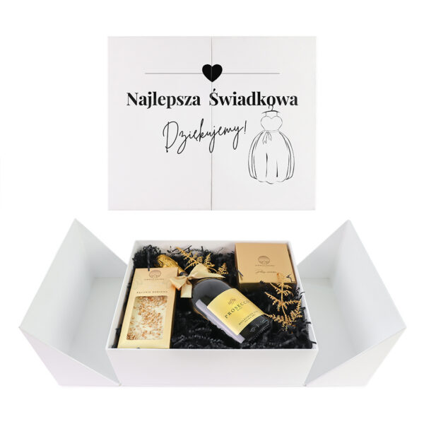 Personalizowany Wedding Box z podziękowaniami dla Najlepszej Świadkowej z Prosecco Soffio