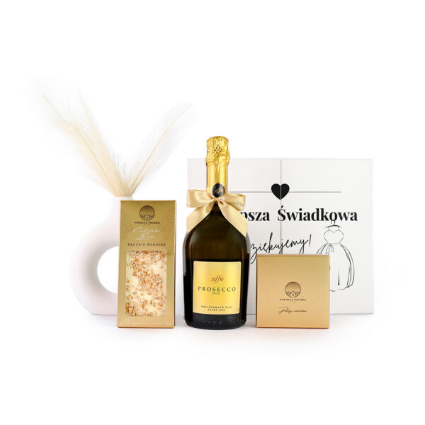 Personalizowany Wedding Box z podziękowaniami dla Najlepszej Świadkowej z Prosecco Soffio