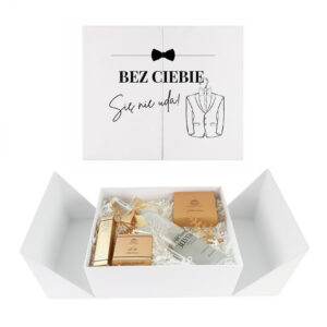 Personalizowany Wedding Box z prośbą o świadkowanie dla niego z Belvedere