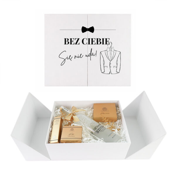 Personalizowany Wedding Box z prośbą o świadkowanie dla niego z Belvedere