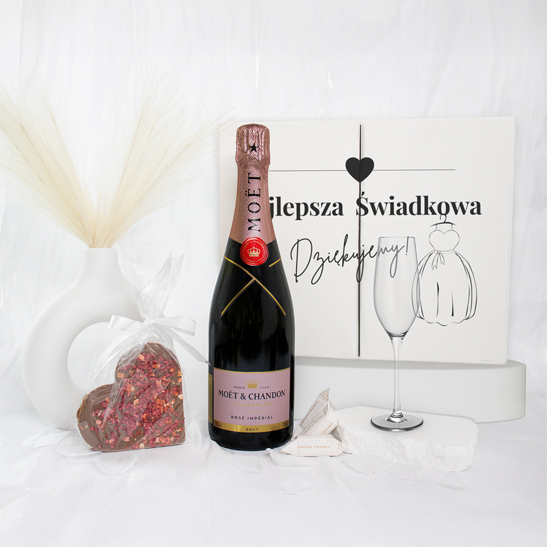 Wedding Box dla Najlepszej Świadkowej z szampanem Moët