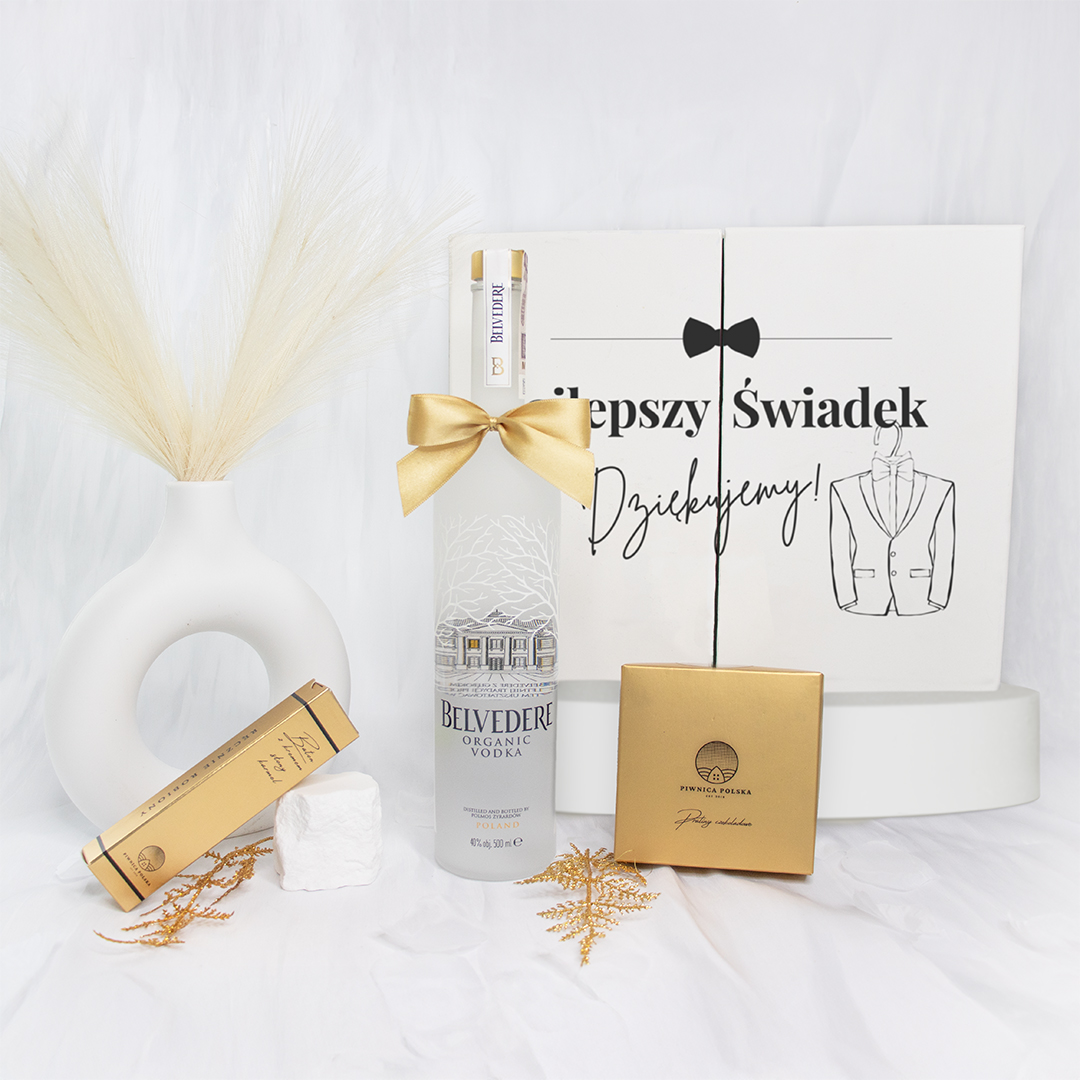 Wedding Box dla Najlepszego Świadka z wódką Belvedere