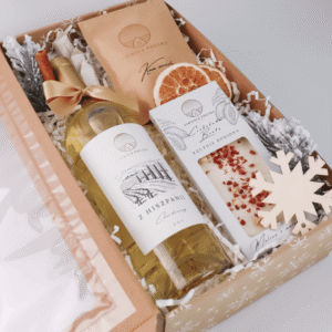 Zestaw z Chardonnay, czekolada i kawa 2 Zestaw Upominkowy Zimowe Wino